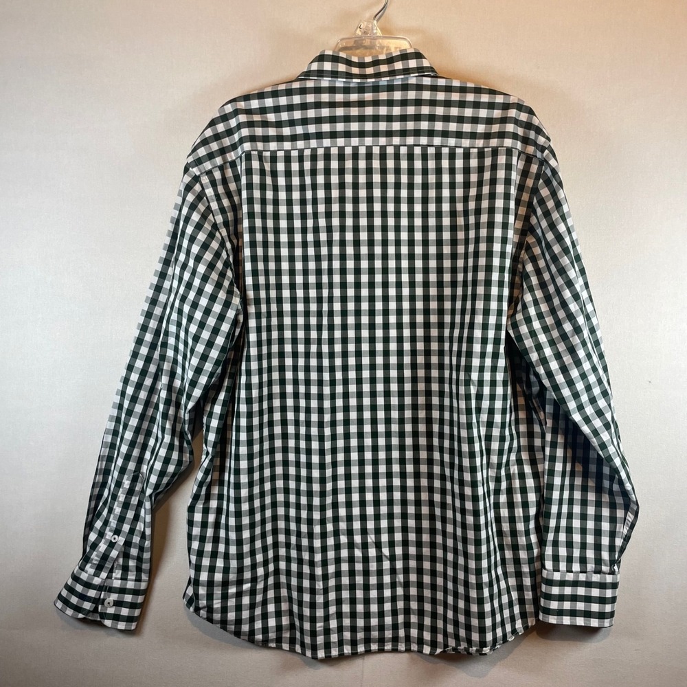 UNTUCKit Mens XXL Green White Gingham Check Cotton Button Down Shirt Long Sleeve - Picture 3 of 7